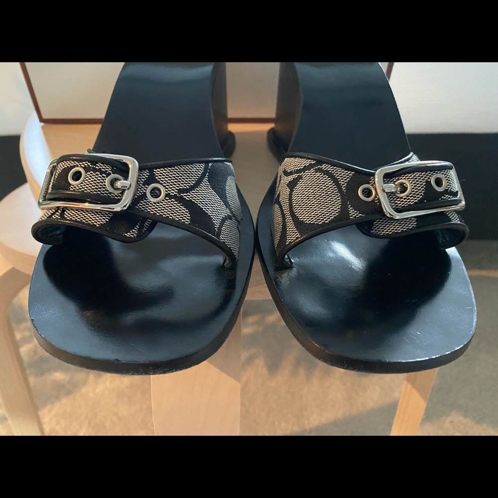 Coach Honey Large C Logo Mules - Picture 4 of 5